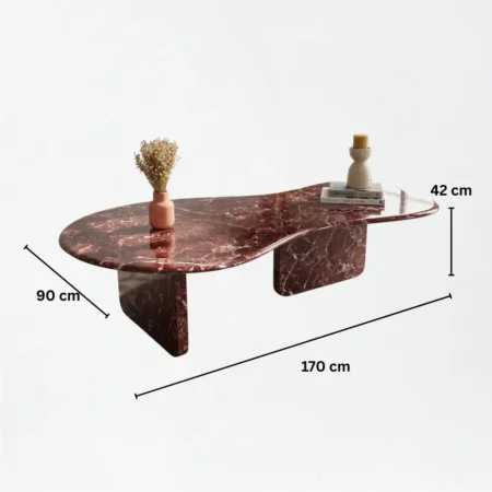 Alamendra Coffee Table in Burgundy Marble (1)