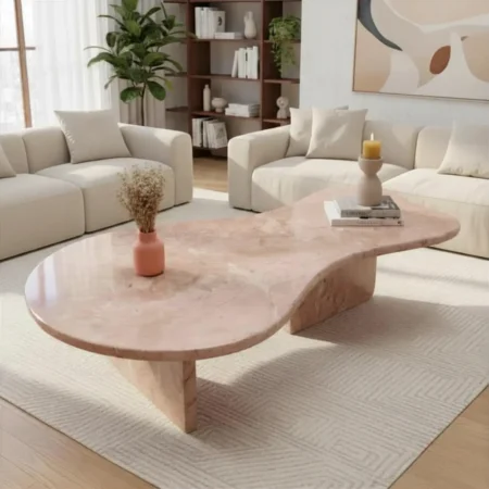 Alamendra Coffee Table in Pink Marble (2)