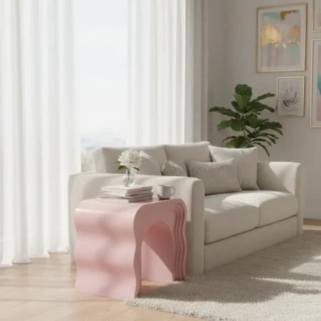 Crest side table - petal pink