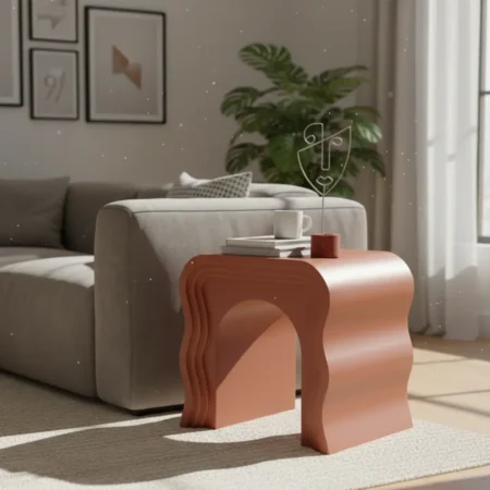 Crest side table - warm blush