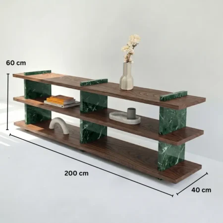Craig TV Unit in Green Marble (2)