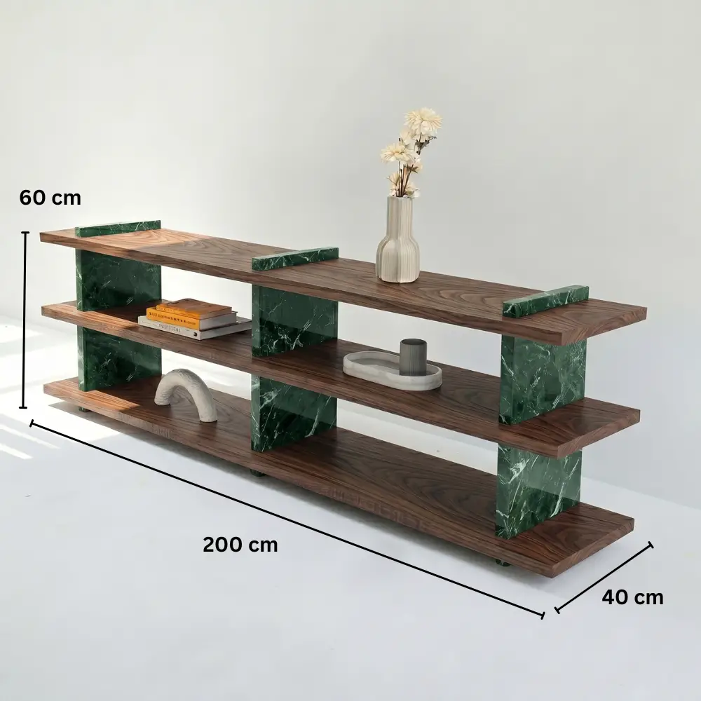 Craig TV Unit in Green Marble (2)