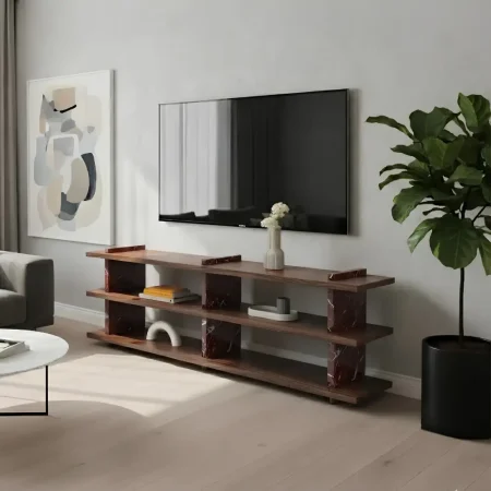 Craig TV Unit in burgundy marble
