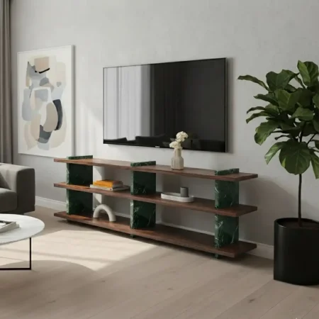 Craig TV Unit in green marble