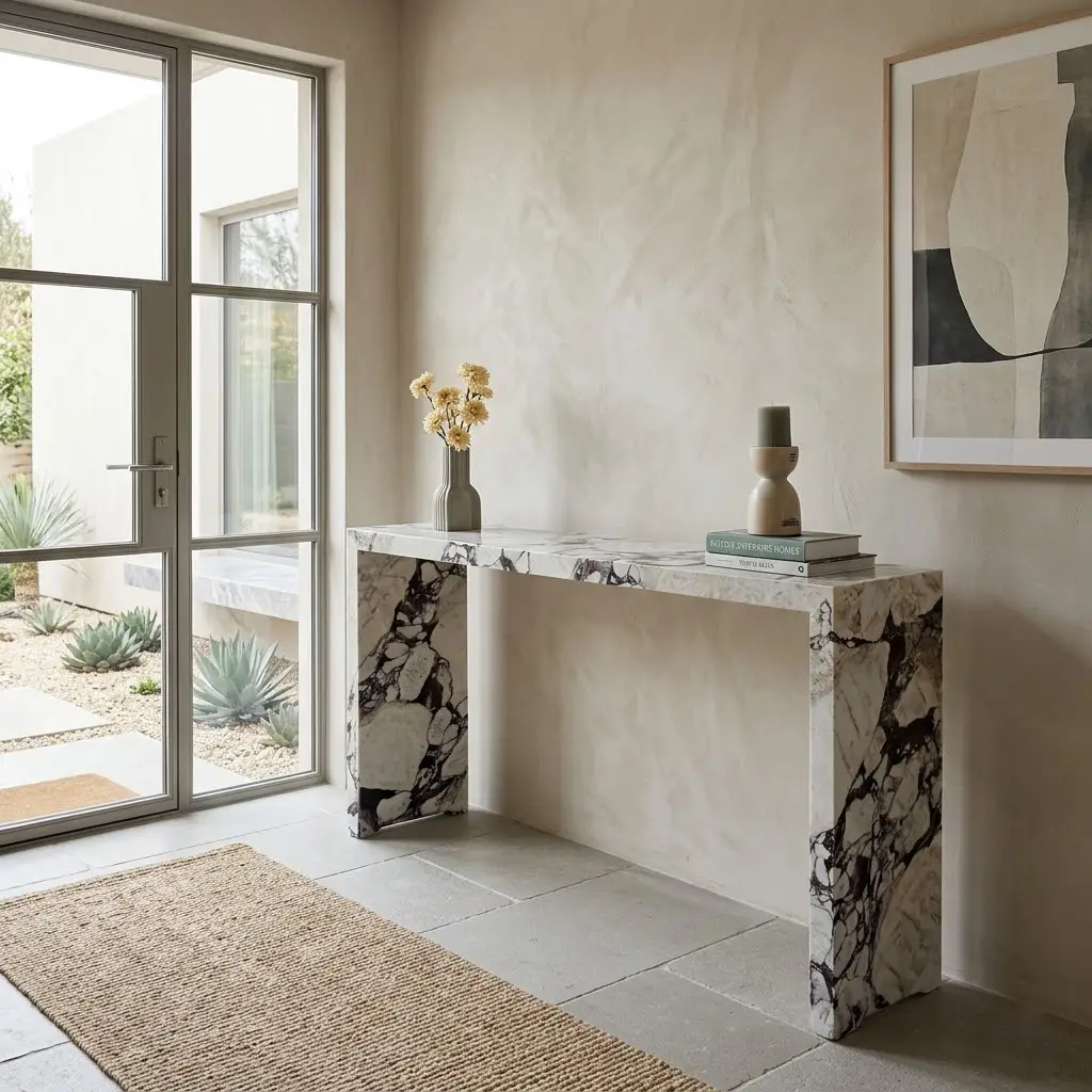 Morrey Console in Calacatta Viola