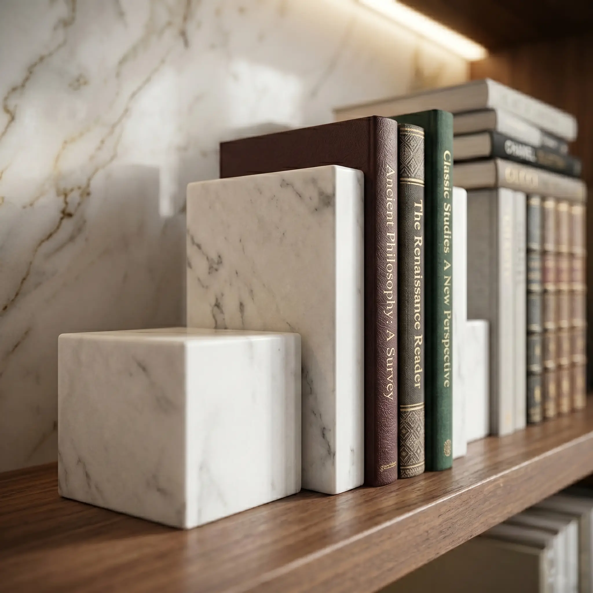 White Marble Decorative Bookends
