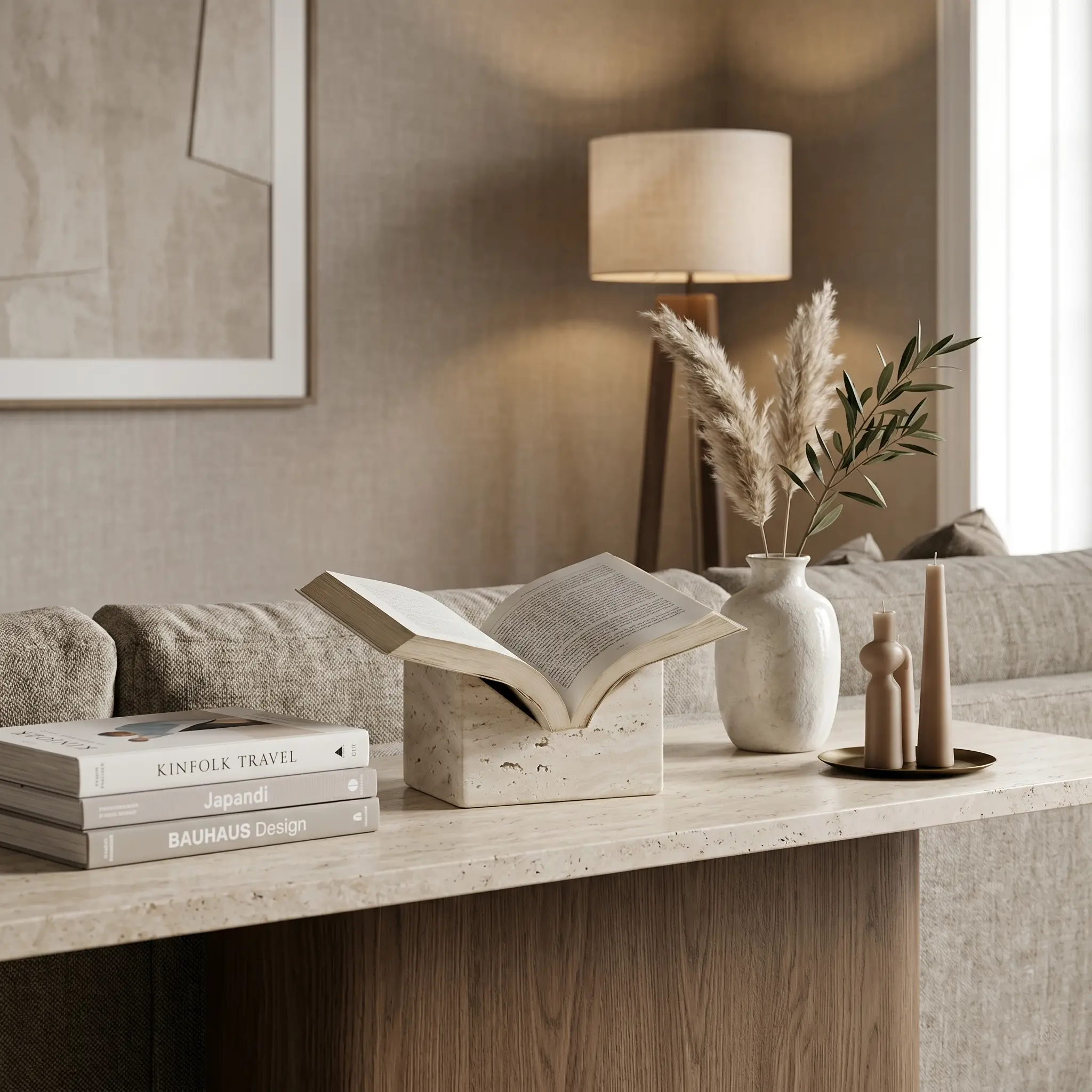 V Shaped Marble Book Holder