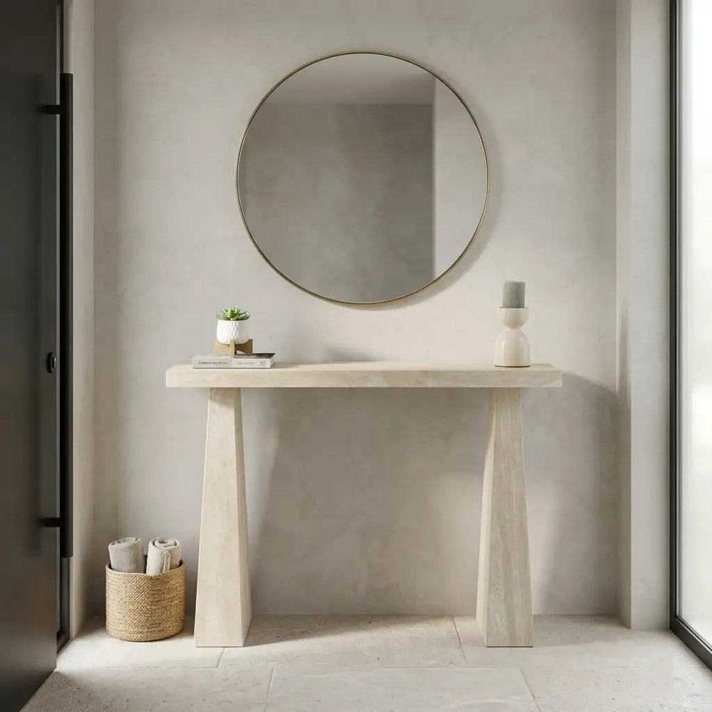 Olivian Console - Beige Travertine (1)