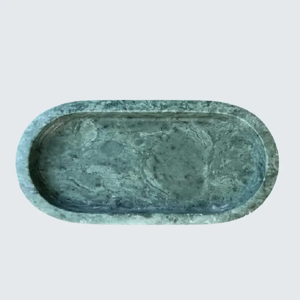 Oval Marble Border Tray (3) green