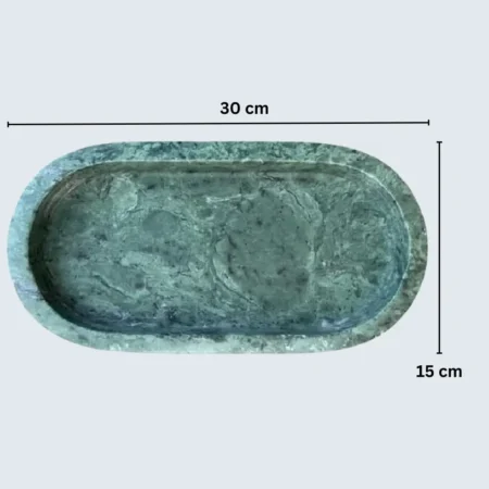 Oval Marble Border Tray (4) green