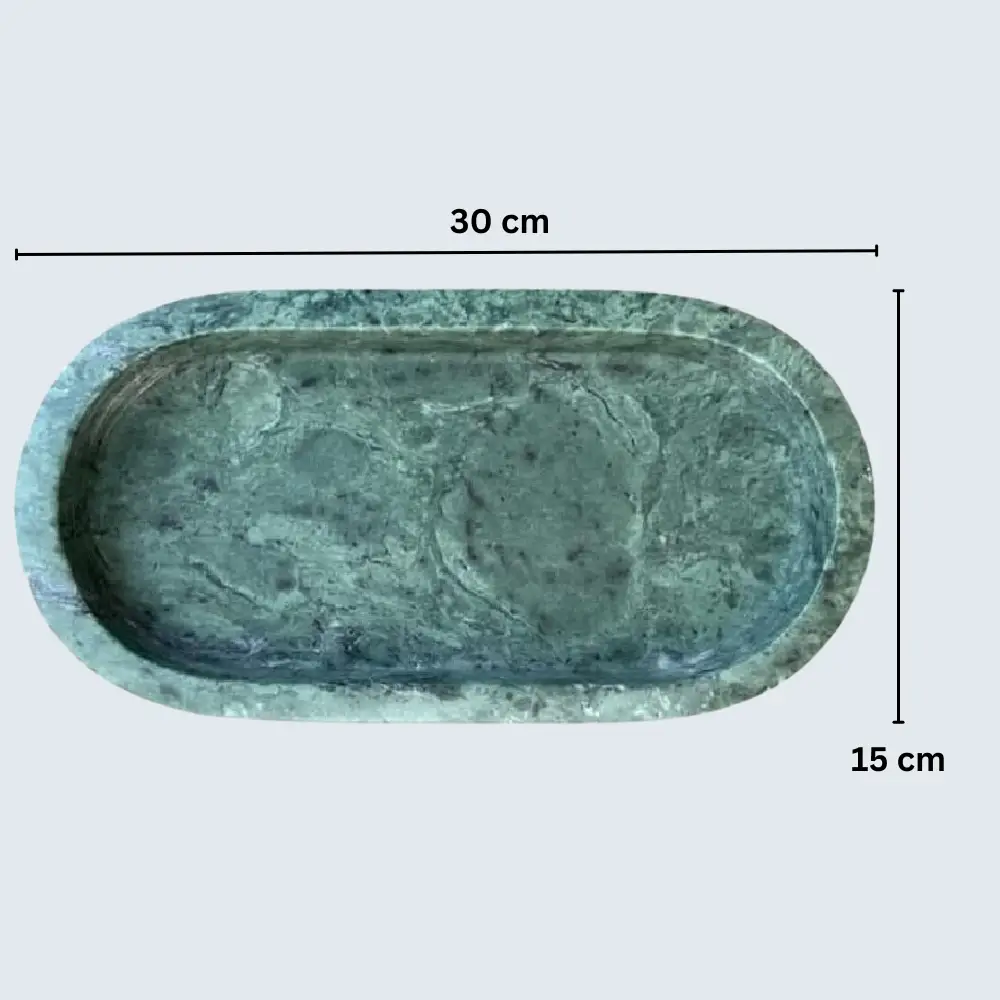 Oval Marble Border Tray (4) green