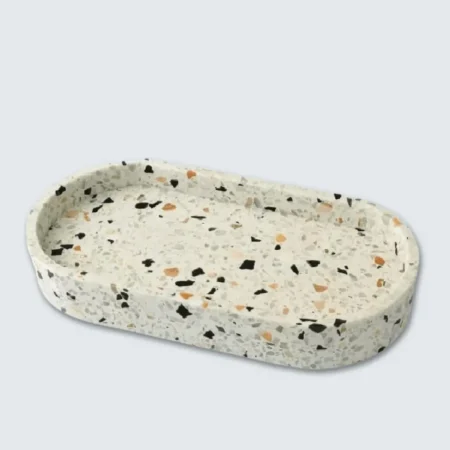 Oval Marble Border Tray (5) terrazzo