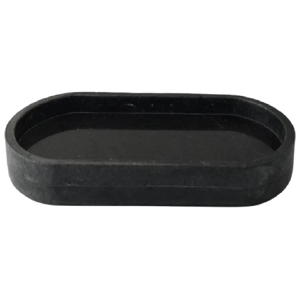 Oval Marble Border Tray (6) Black