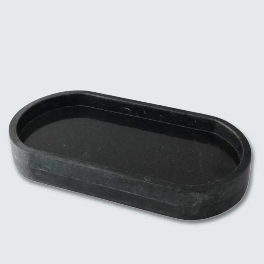 Oval Marble Border Tray (7) Black