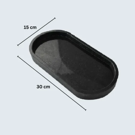 Oval Marble Border Tray (8) Black