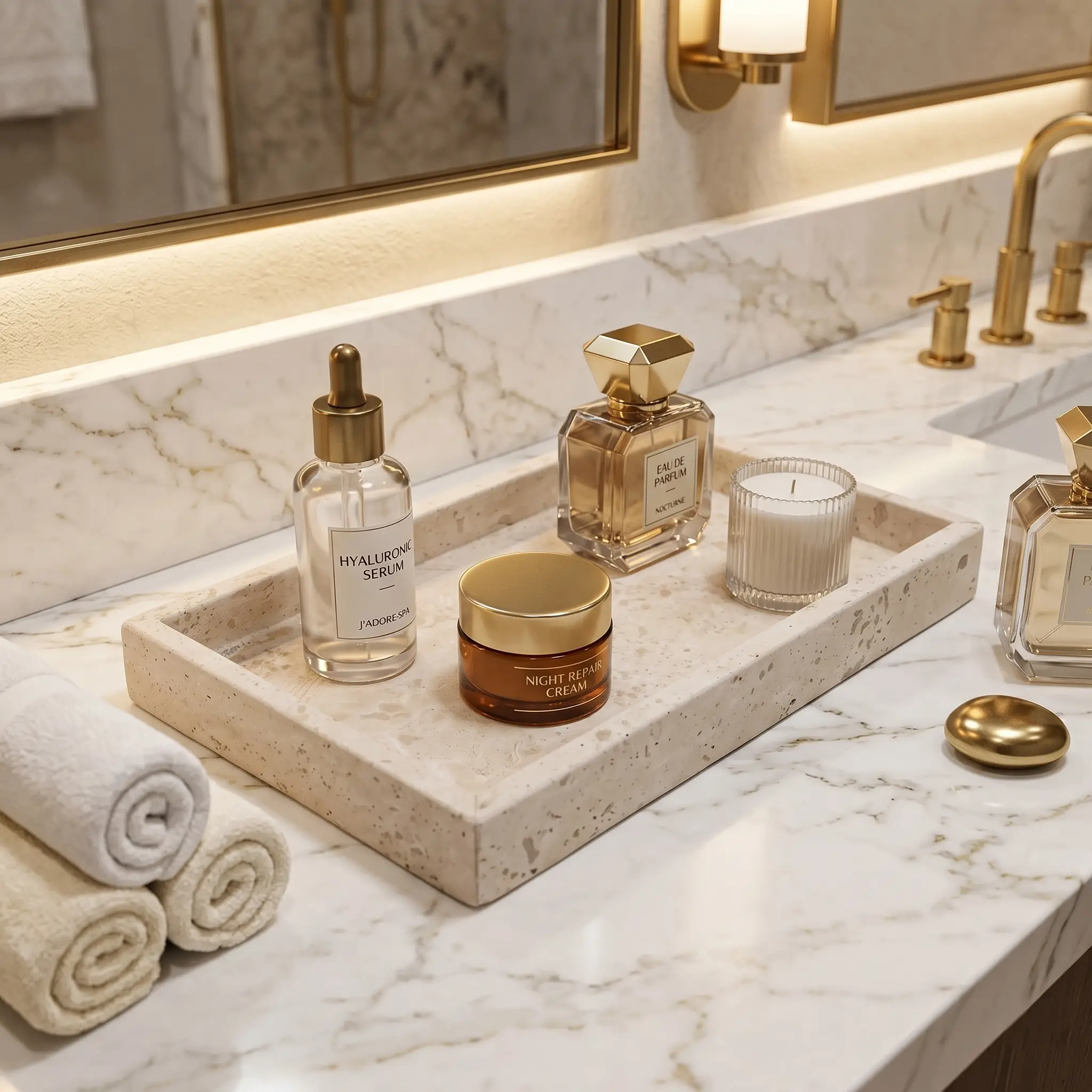 Rectangular Marble Border Tray