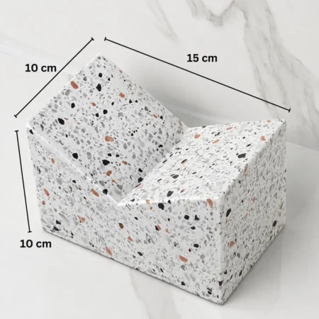 V Shaped Marble Book Holde - Terrazzo (1)
