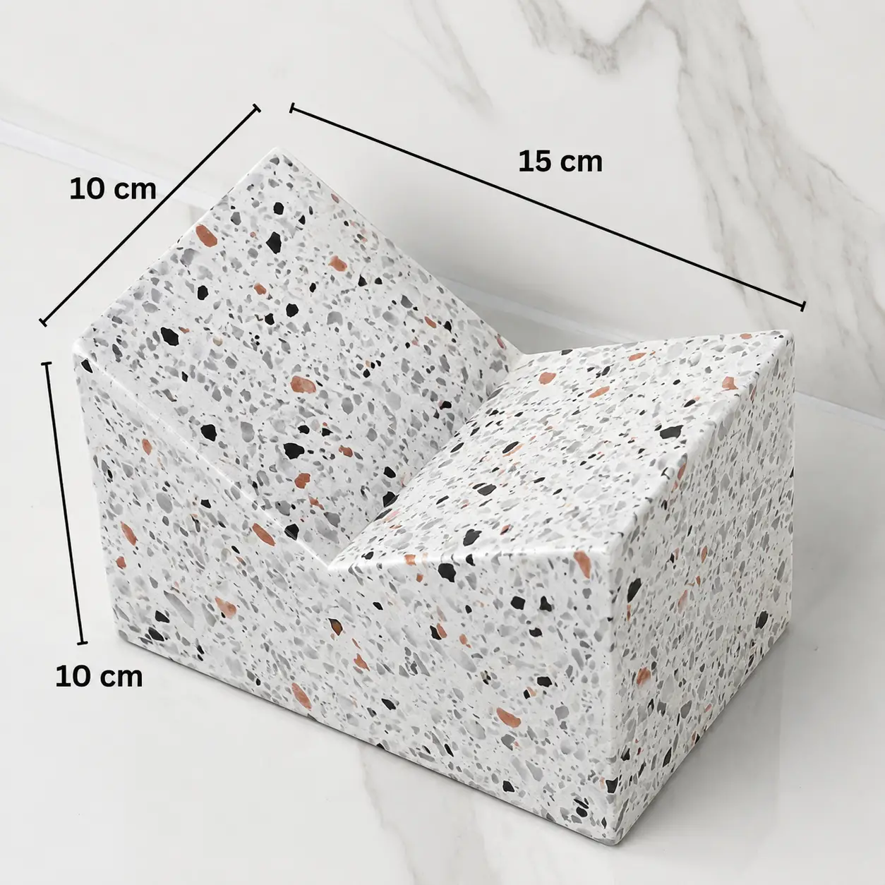 V Shaped Marble Book Holde - Terrazzo (1)