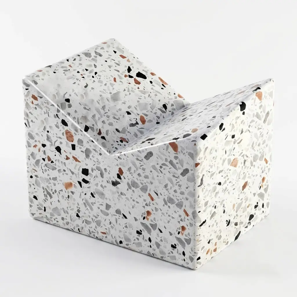 V Shaped Marble Book Holde - Terrazzo (2)