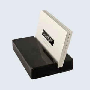 black marble business card holder