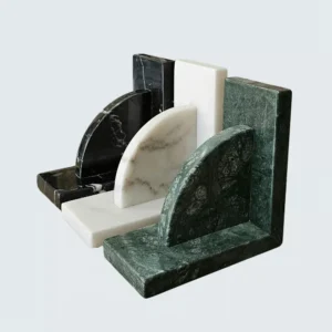 natural marble bookends