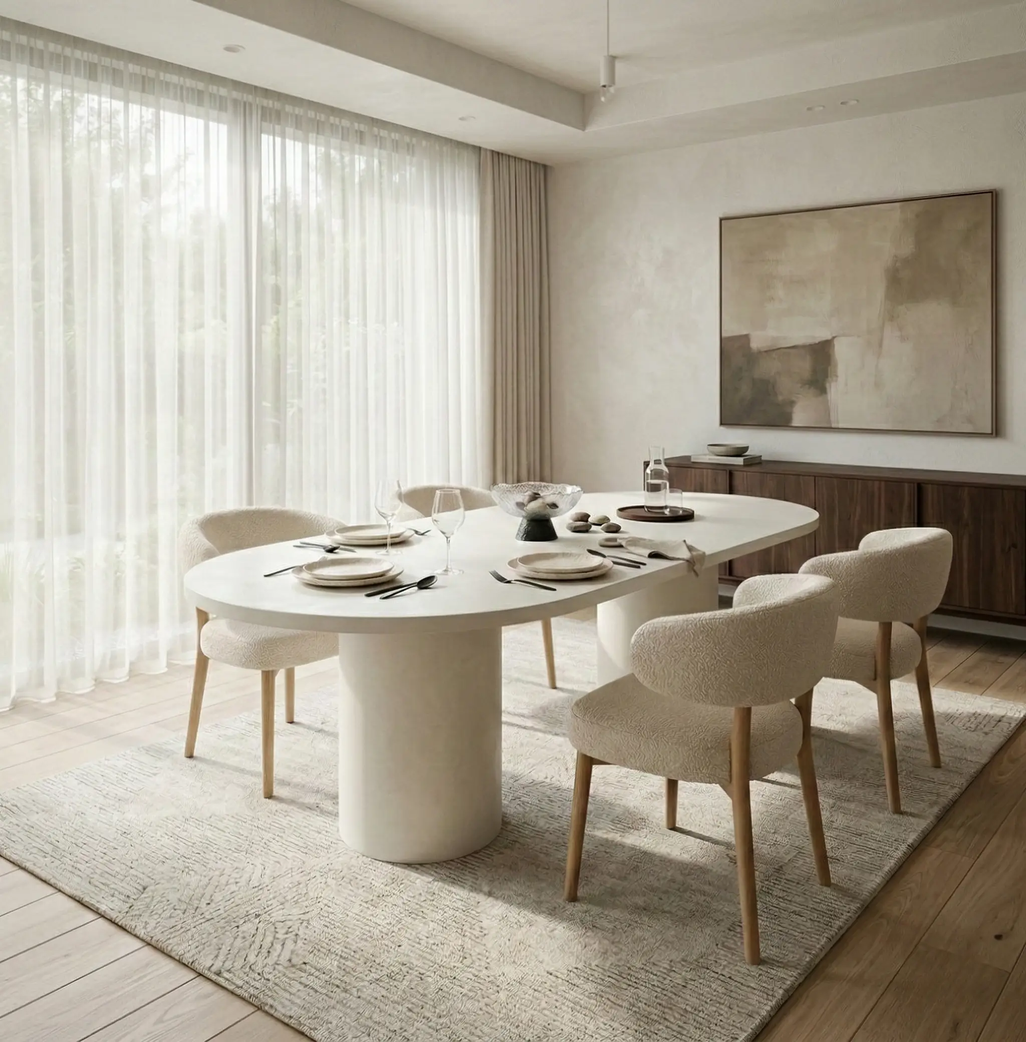 Vero dining table in microcement