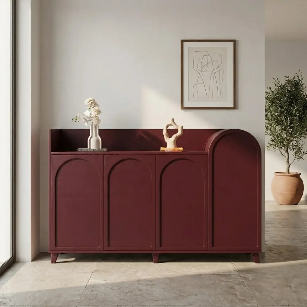 Shonda Shoe Rack in burgundy