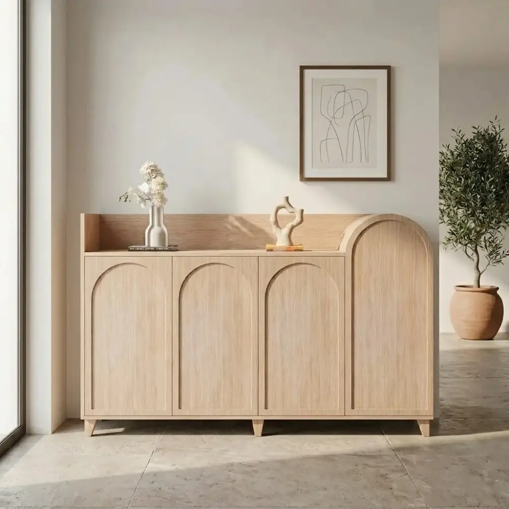 Shonda Shoe Rack in white oak