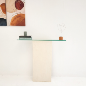 glass entryway bench