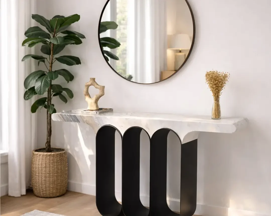 Marble console tables