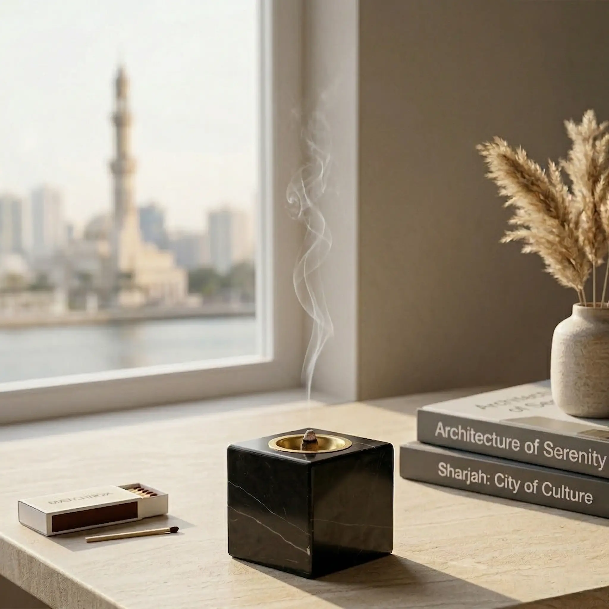 Marble Cube Incense Holder