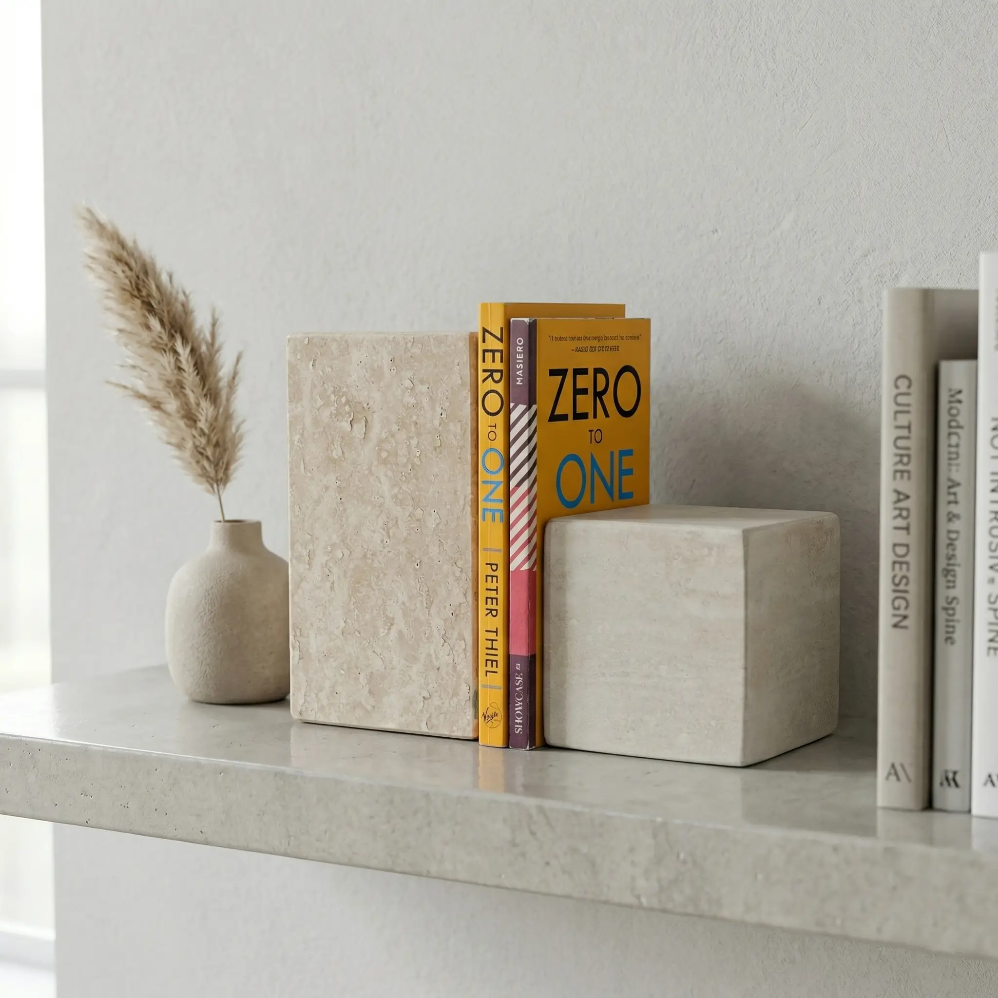 Travertine Marble Decorative Bookends