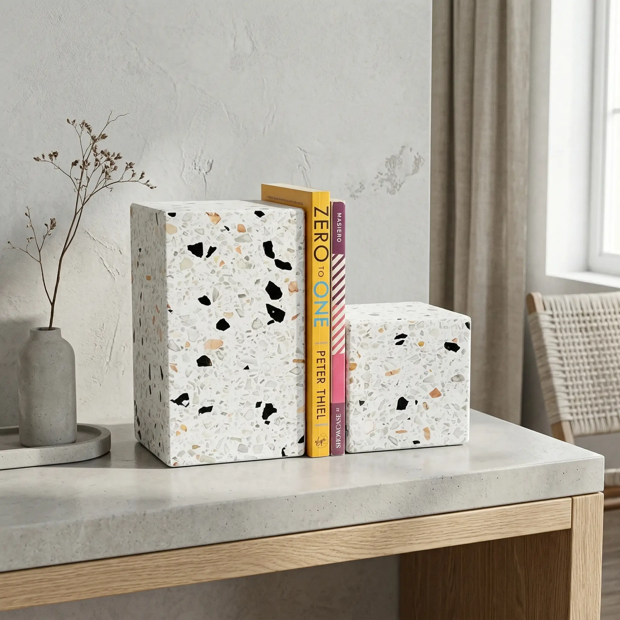 Terrazzo Decorative Bookends