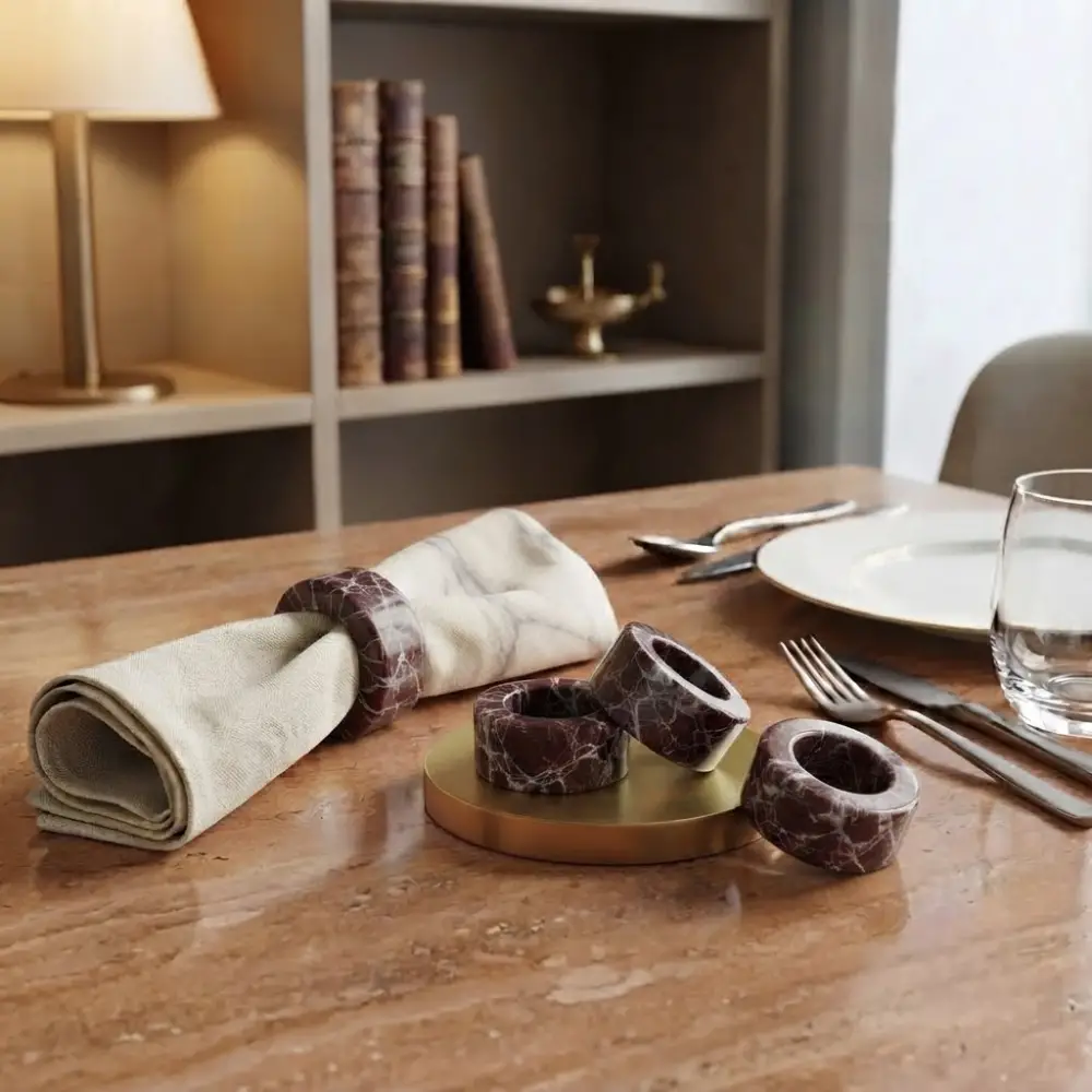 Marble Rings in burgundy (1)