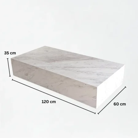Rectangular Anna Coffee Table in White Marble