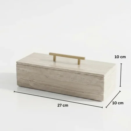 Rectangular Jewelry Box - Beige Travertine (3)