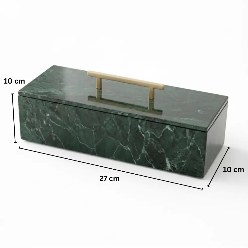 Rectangular Jewelry Box - Green Marble (2)