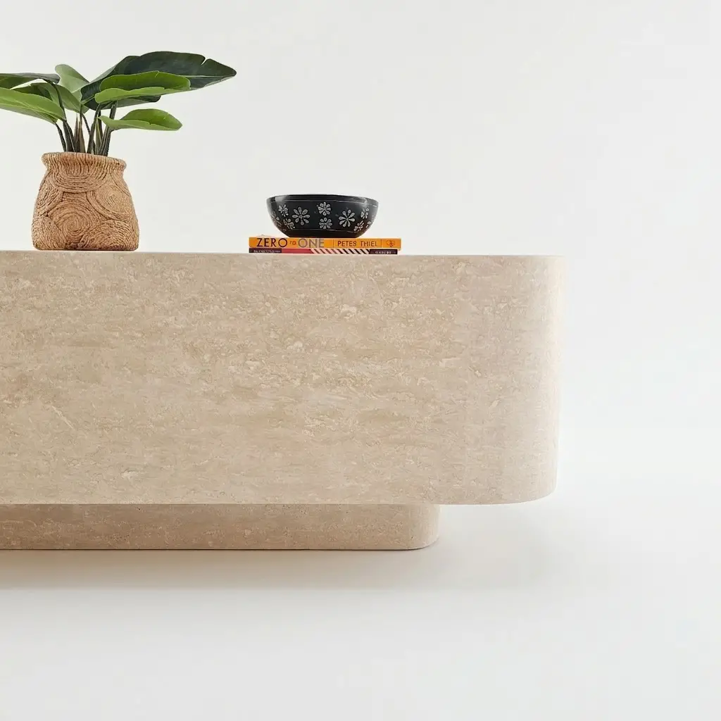 Brio Travertine Coffee Table (Yahya_Travertine Matt Finish Coffee Table 130Lx70Wx36) (6)
