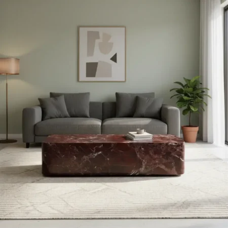 Carlin Coffee Table in Burgundy Marble (1)