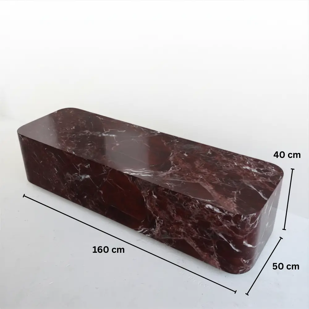 Carlin Coffee Table in Burgundy Marble (2)