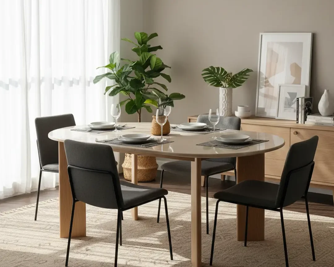 contrast colors with marble furniture