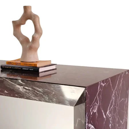 Soren Console in Burgundy Marble (2)