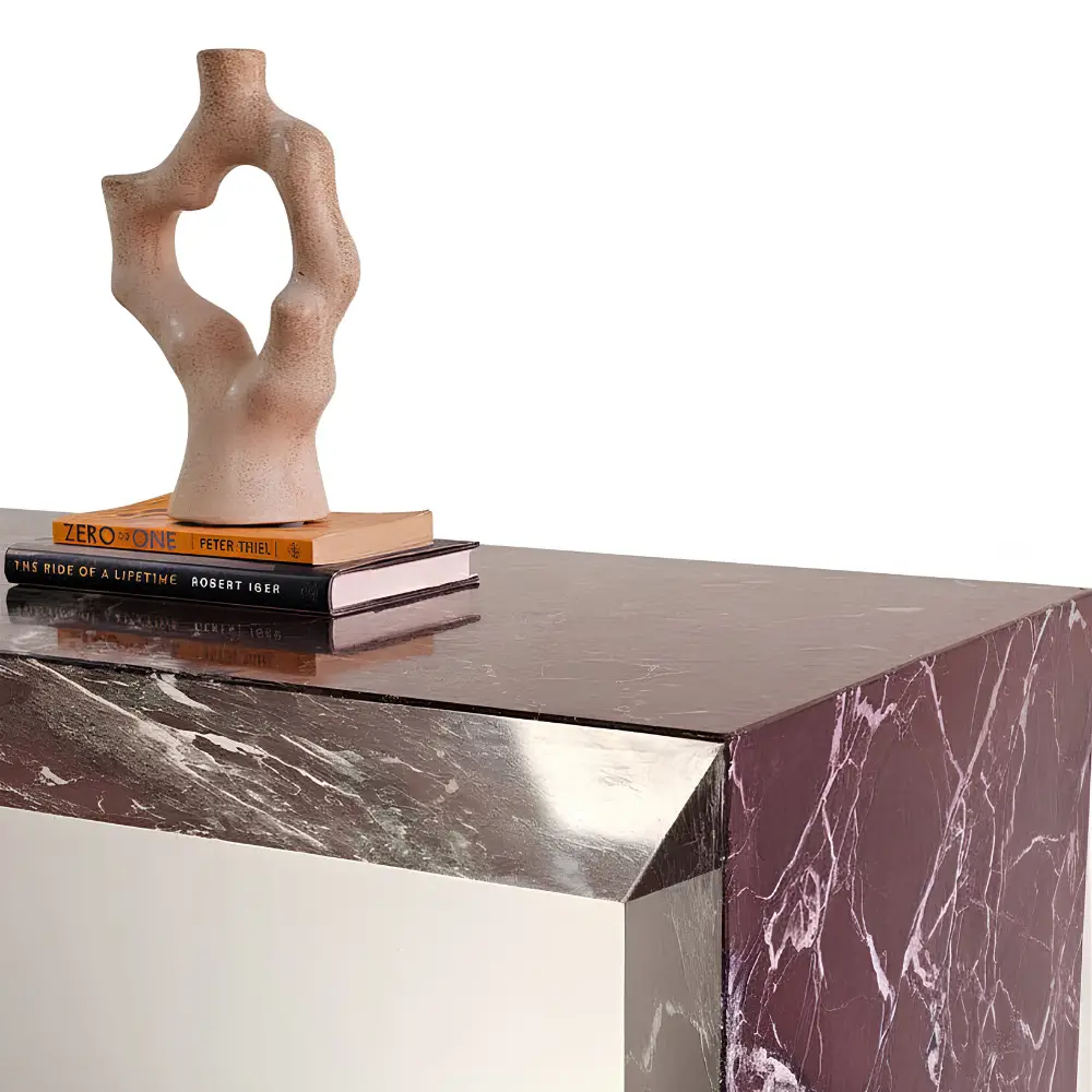 Soren Console in Burgundy Marble (2)