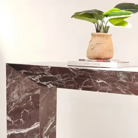 Soren Console in Burgundy Marble (3)