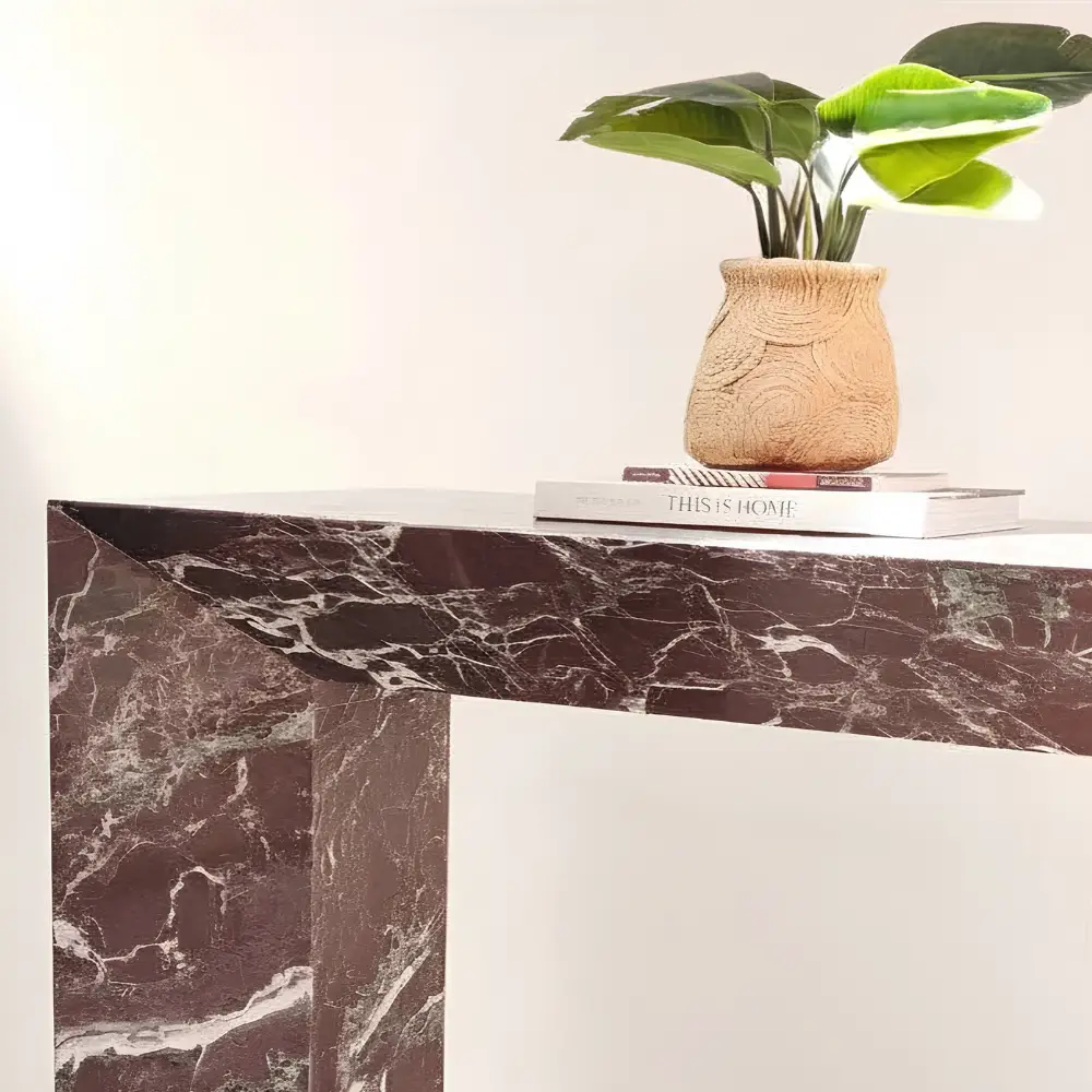 Soren Console in Burgundy Marble (3)