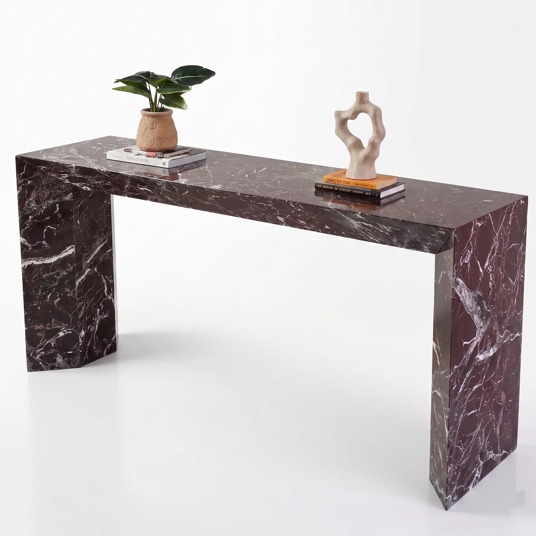 Soren Console in Burgundy Marble (5)