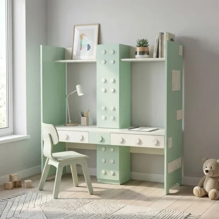 Ollie Desk in Green-White (1)